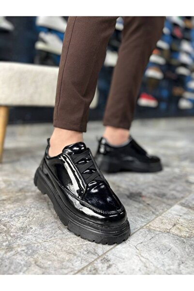 Mhoda Shoes حذاء رياضي كاجوال للرجال من الجلد المطاطي RLX-703 RST - أسود