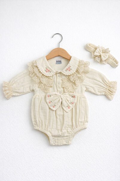 Kardeşler Bebe Muslin Bodysuit & Bodysuit with Lace Detail