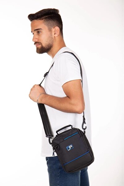 Newish Polo Men's Black Canvas Fabric Hand and Shoulder Bag