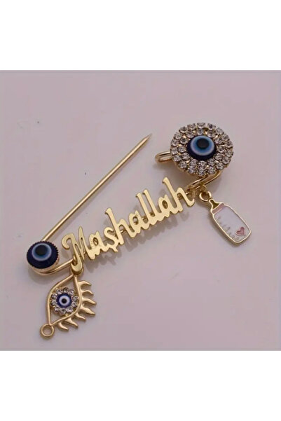 MAURA LIYUZA Zirkon Taşlı Nazar Boncuklu Biberon Detaylı "Maşhallah" Yazılı T...