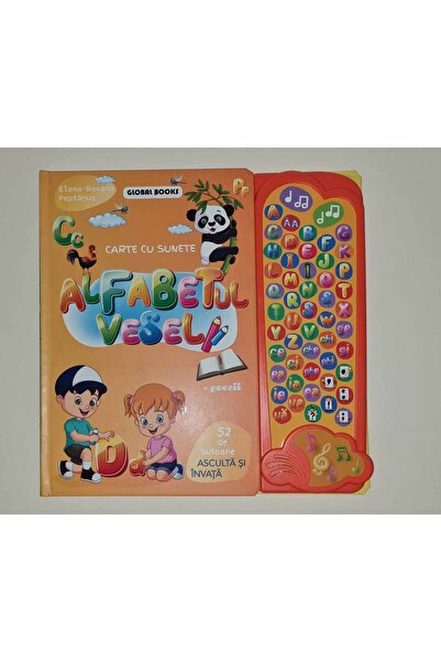 Book The cheerful alphabet. Book with 52 buttons