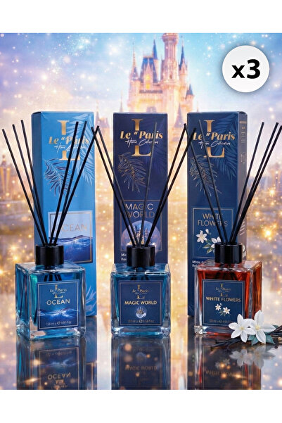 LE PARİS Odorizant de cameră cu bețișoare 120ml x3 - Magic World - Ocean - Fl...