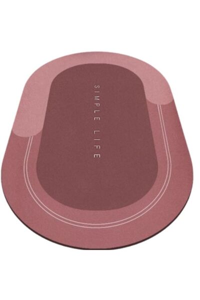 OEN Bathroom Mat with Quick-Drying Diatomite, 60 x 40 cm, Pink