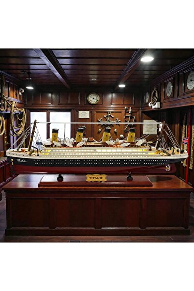 Kuzey Tacı Titanic RMS Ahşap Standlı LED Işıklı Dekoratif Gemi Maketi Koleksi...