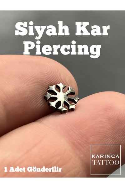 Karınca Piercing Kar Siyah Piercing Flat Conch Kulak Tragus Helix Piercing Ro...