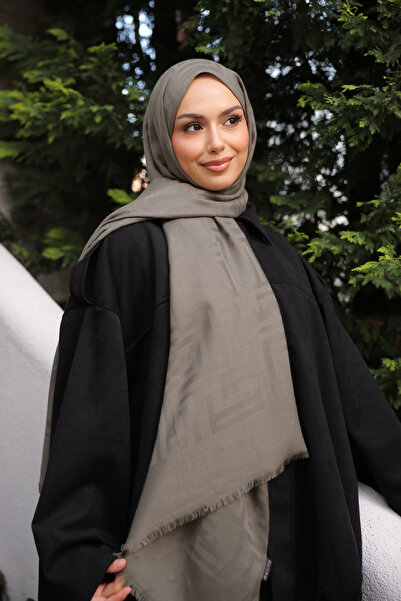 İmajButik Khaki İpekhan Cotton Jacquard Shawl