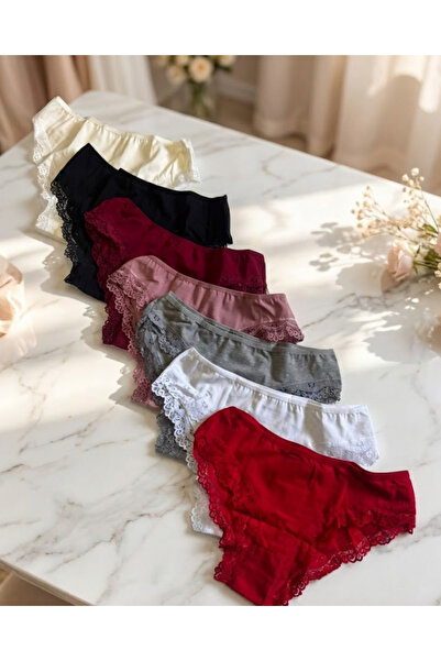 Baby-Kid Store 7-Piece Lace Detailed Cotton Women's Panties Set (Premium Qual...