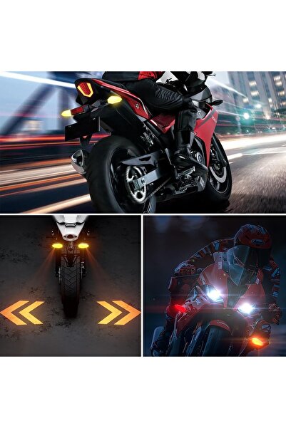 Pandamoto Yere Ok Atan RGB Animasyonlu Lazer Motosilet Sinyal Takımı