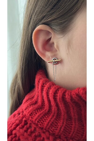 mibrillo Two-tone chain earrings, the latest trend.