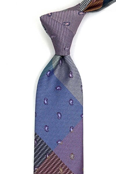 Kravatkolik Cravată clasică cu model patchwork bleumarin KK13416