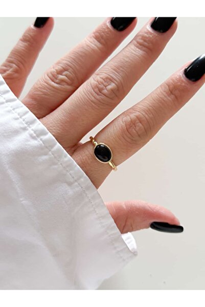 CHARMLUCKY SİYAH YÜZÜK(AYARLANABİLİR)