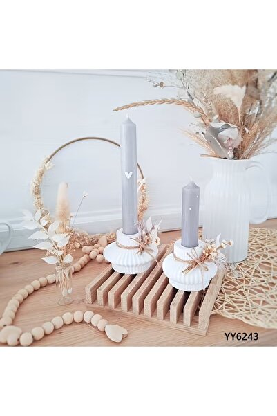 YOYOMOLD ÇİZGİLİ GÖBEKLİ ŞAMDAN MUMLUK SİLİKON KALIP