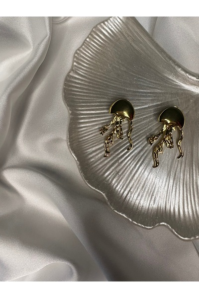 316 L çelik Medusa Gold Çelik Küpe – Deniz Figürlü, Kararma Yapmaz-316L