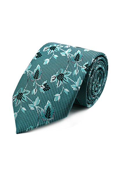 Sade Kravat ربطة عنق منقوشة بالزهور باللون الفيروزي 32552 فيروزي