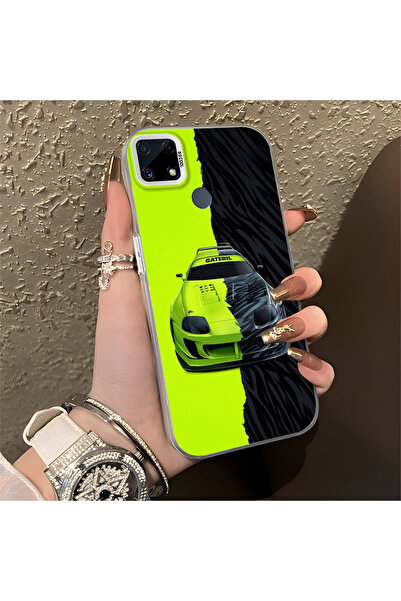 Hontinga حافظة صلبة رفيعة مضادة للسقوط بنمط لامبو متوافقة مع هاتف Realme C25