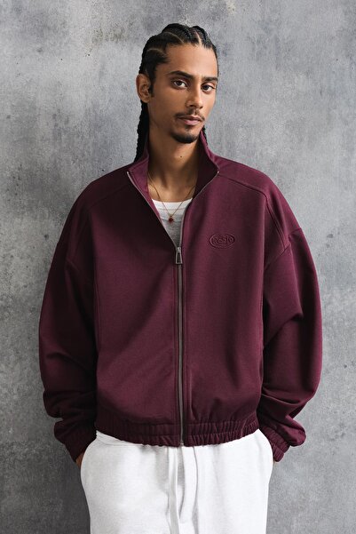 Bershka Fermuarlı baskılı sweatshirt