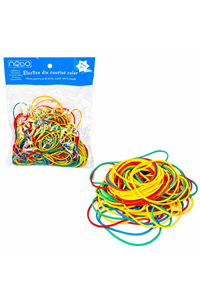 NEBO Rubber bands, colored, 50 mm, 100 g -