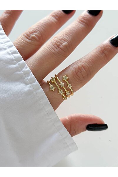 CHARMLUCKY Stone Star Spiral Ring