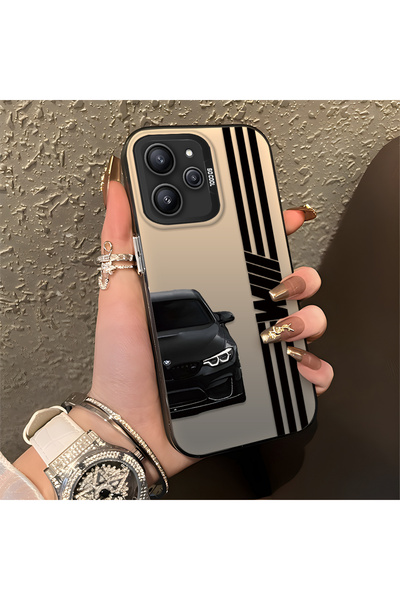 Hontinga Redmi 12 4G ile Uyumlu Anti Düşme İnce Sert Kılıfı BMW Desenli