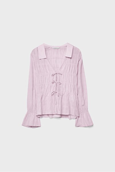 Stradivarius Fitted knotted shirt