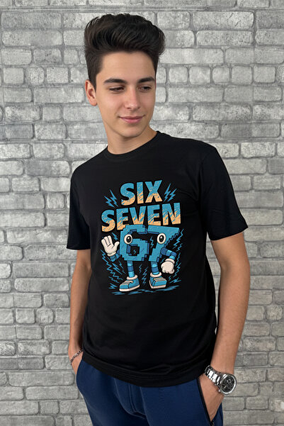barsdepo تي شيرت SIX SEVEN مطبوع للجنسين للأطفال/البالغين (مع هدية مفاجئة)