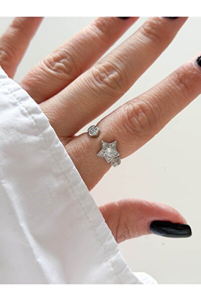 CHARMLUCKY TAŞLI YILDIZ YÜZÜK(AYARLANABİLİR)