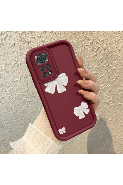 CASEVIBE Redmi Note 11S Uyumlu Yüksek Kaliteli Bow Kurdele Silikon Telefon Kı...