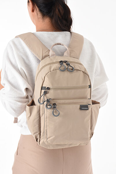 Sanmorris Özer-6002 unisex suya dayanıklı paraşüt kumaş çok gözlü sırt çantası