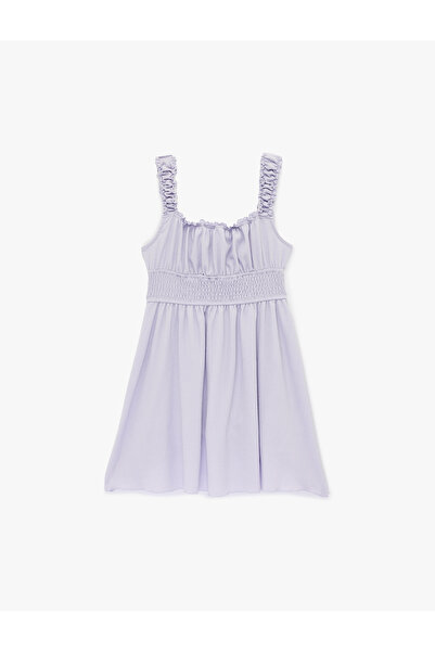 Koton Rochie Gipeli Bürümcük Büzgülü cu decolteu pătrat bretele