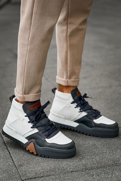 Mhoda Shoes RLX-057 Ghost Line Ανδρικές αθλητικές casual δερμάτινες μπότες με...