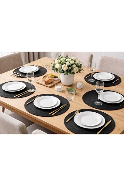 SOFT HOME 6'LI AMERİKAN SERVİS TAKIMI SİYAH