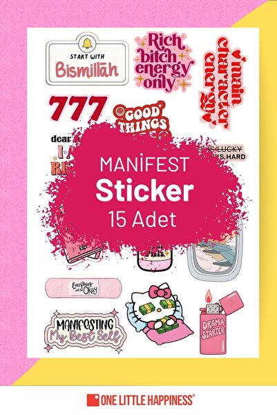 One Little Happiness مجموعة ملصقات مانيفست لدفتر الملاحظات والكمبيوتر المحمول...