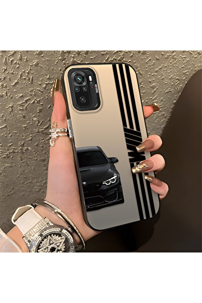 Hontinga Redmi Note 10S ile Uyumlu Anti Düşme İnce Sert Kılıfı BMW Desenli