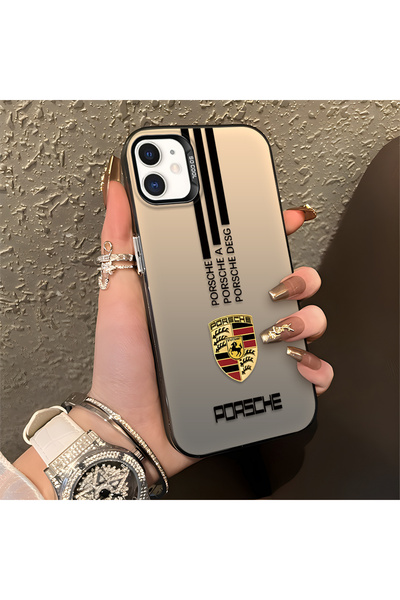 Hontinga حافظة صلبة رفيعة مضادة للسقوط بنمط شارة السيارة متوافقة مع هاتف iPho...