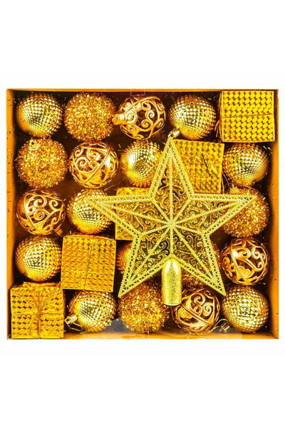 OEM Set 26 Globuri Pom Craciun, Aurii