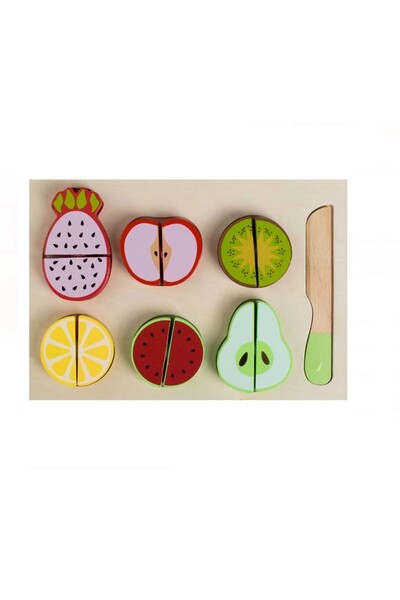 Lunix Wooden Fruit and Knife Playset – Educational Toy