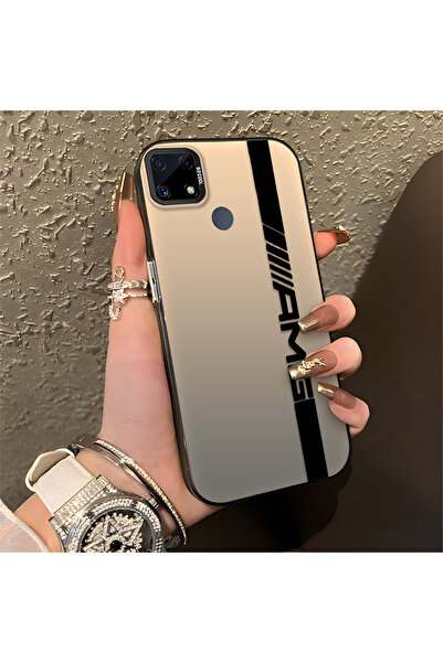 Hontinga حافظة صلبة رفيعة مضادة للسقوط بنمط AMG متوافقة مع هاتف Realme C25S