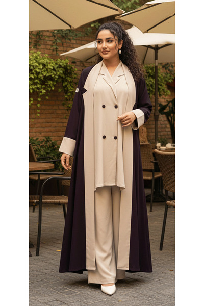 outline Women's 4-piece set, beige color