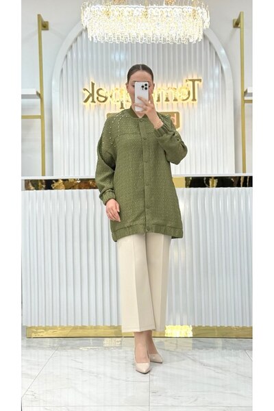 Kayra Taş İşlemeli Gofreli Ceket