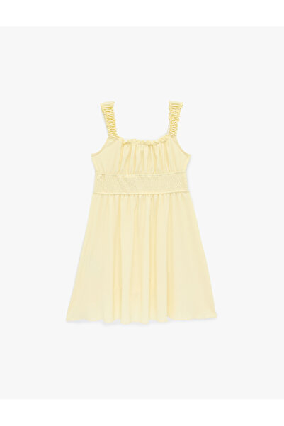 Koton Φόρεμα με τετράγωνο λαιμόκοψη και τσέρκισμα Gipeli