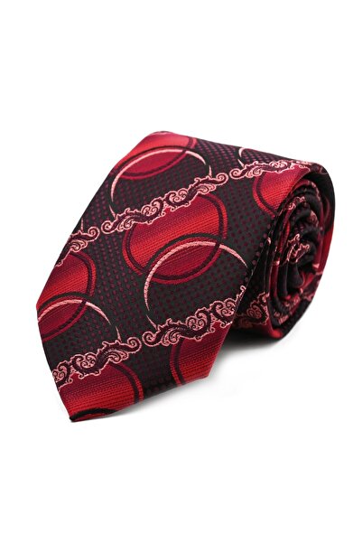 Sade Kravat ربطة عنق حمراء منقوشة خاصة باللون الوردي الموردي 31983 باللون الأحمر