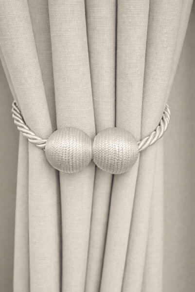 BD beyaz dokuma Mıknatıslı Perde Toplayıcı Aksesuar Krem