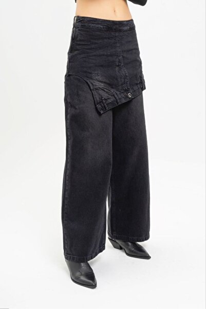 tw3 Women's Mini Skirt Detailed Design Straight Fit Jeans