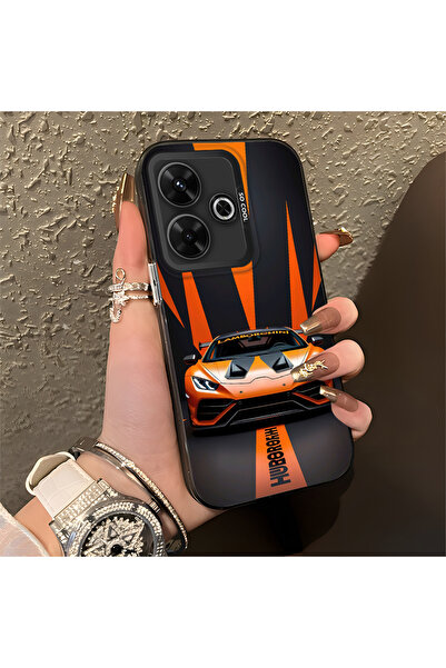 Hontinga حافظة صلبة رفيعة مضادة للسقوط بنمط لامبو متوافقة مع هاتف Poco M6 4G