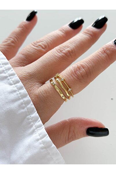 CHARMLUCKY 3 Row Stone Ring (Adjustable)