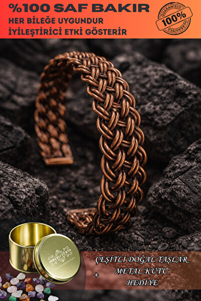 OSMANLI GÜMÜŞ Women's Copper Bracelet - Three Row Braided Thick Model Copper ...