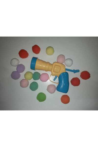 ASLAN PETSHOPS Interactive Cat Ball Launcher Toy Gun Set - Cat Toy with Colorful Soft Pom Poms