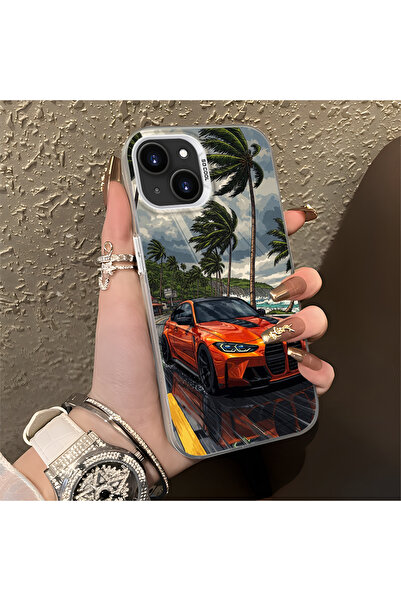 Hontinga iPhone 15 Plus/14 Plus ile Uyumlu klasik araba Desenli Anti Düşme İn...