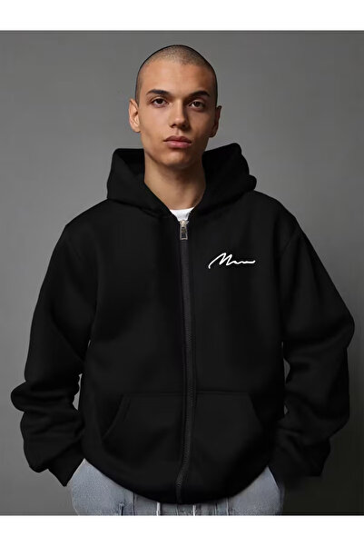 Deocept Unisex Printed Zippered Hooded Pocket Sweatshirt Jacket