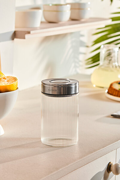 Karaca Ripple Inox Cam Saklama Kabı Vakum Kapaklı 750 ml